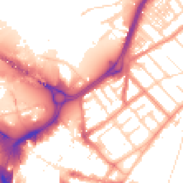 Daytime road noise heatmap for DN1 2QT