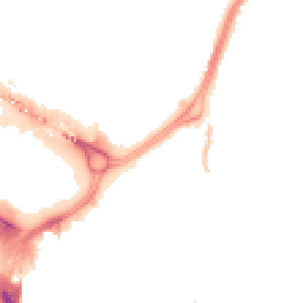 Night-time road noise heatmap for DN1 2QT