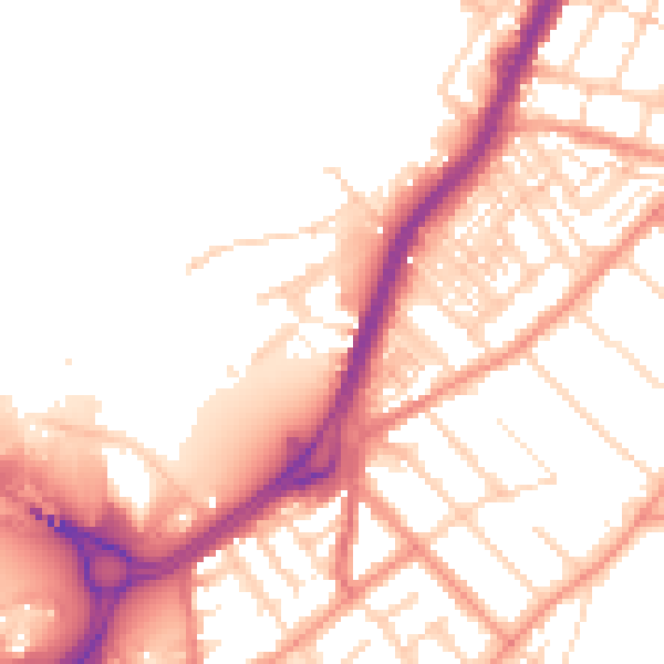 Daytime road noise heatmap for DN1 2SL