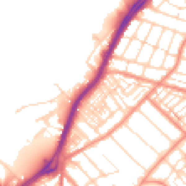 Daytime road noise heatmap for DN1 2TP