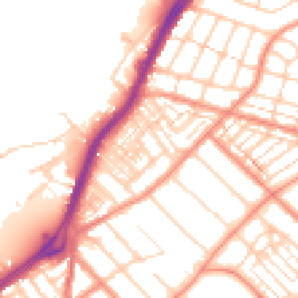Daytime road noise heatmap for DN1 2TS