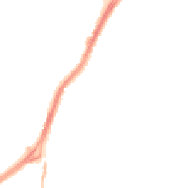Night-time road noise heatmap for DN1 2TS