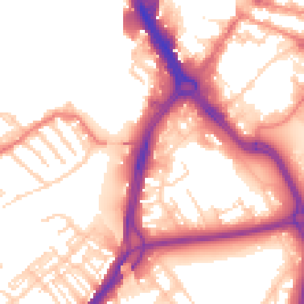 Daytime road noise heatmap for DN1 3AY