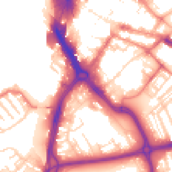 Daytime road noise heatmap for DN1 3BH