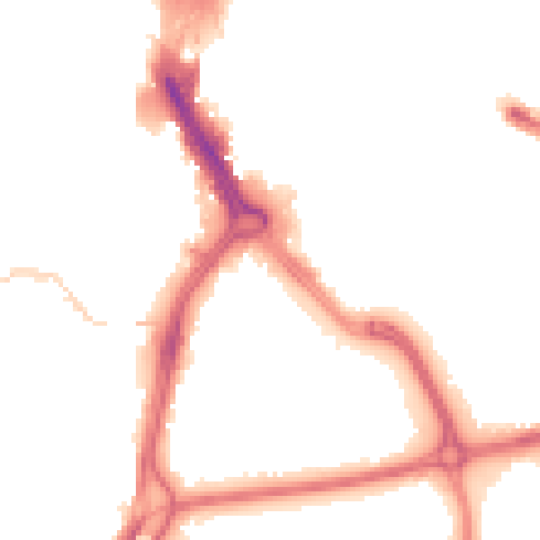 Night-time road noise heatmap for DN1 3BJ