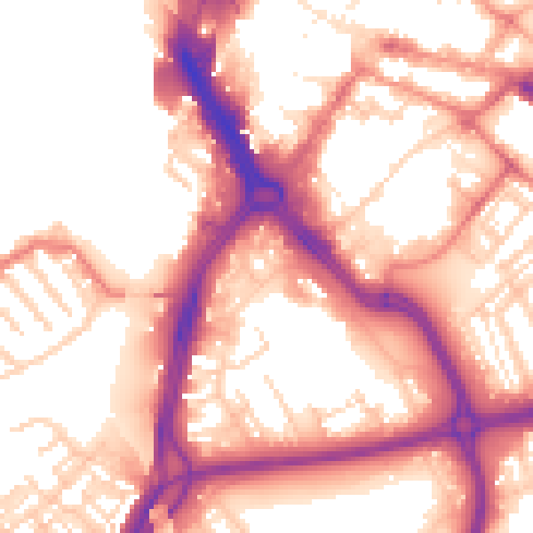 Daytime road noise heatmap for DN1 3BN
