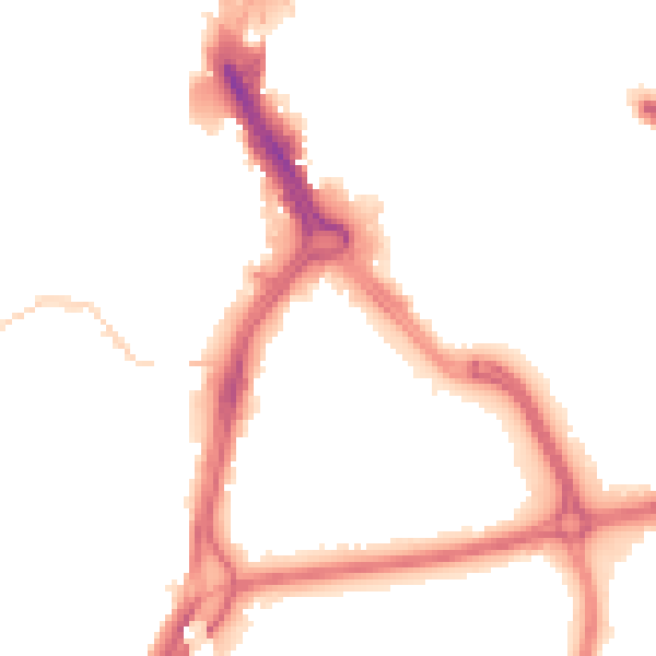 Night-time road noise heatmap for DN1 3BN