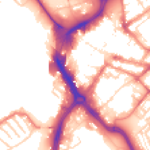 Daytime road noise heatmap for DN1 3DH