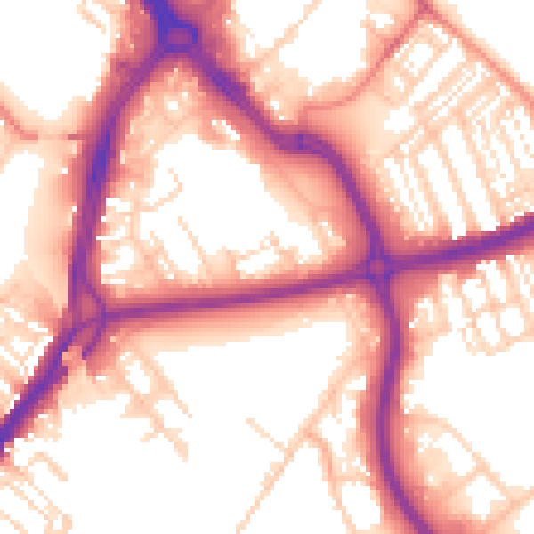 Daytime road noise heatmap for DN1 3QW