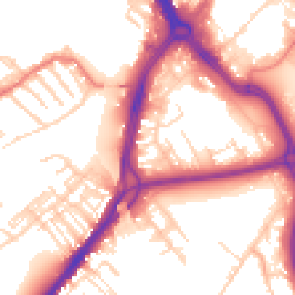 Daytime road noise heatmap for DN1 3RU