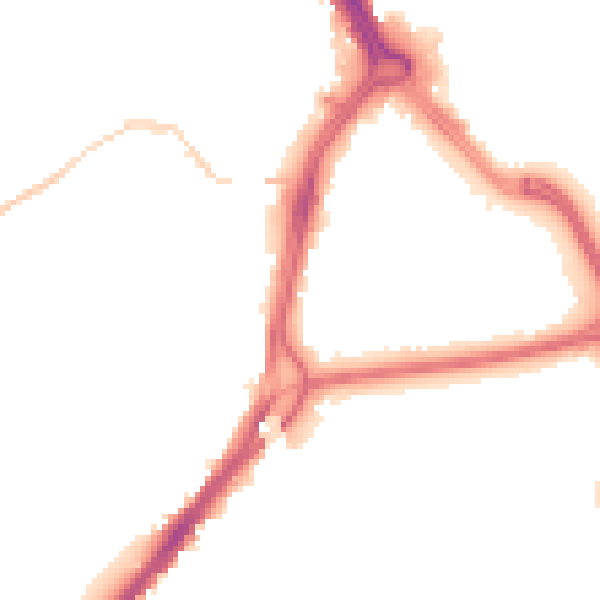 Night-time road noise heatmap for DN1 3RX