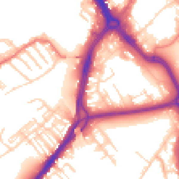 Daytime road noise heatmap for DN1 3RY