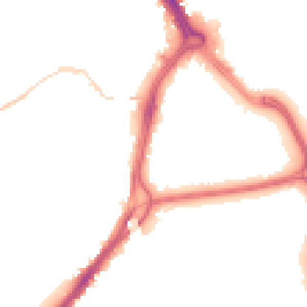 Night-time road noise heatmap for DN1 3RY