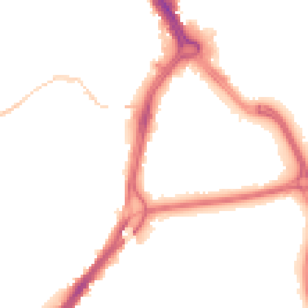 Night-time road noise heatmap for DN1 3RZ