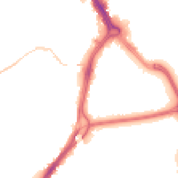 Night-time road noise heatmap for DN1 3SA