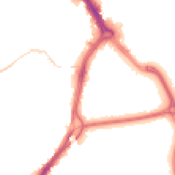Night-time road noise heatmap for DN1 3SD