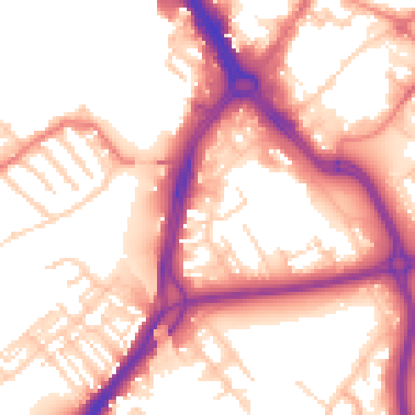Daytime road noise heatmap for DN1 3SE
