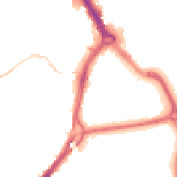 Night-time road noise heatmap for DN1 3SF