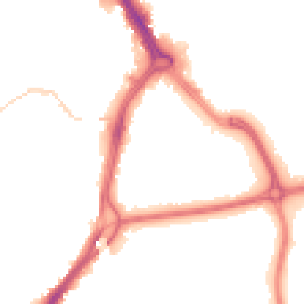 Night-time road noise heatmap for DN1 3SL