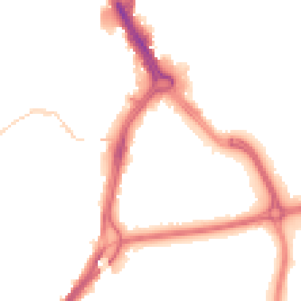 Night-time road noise heatmap for DN1 3SN