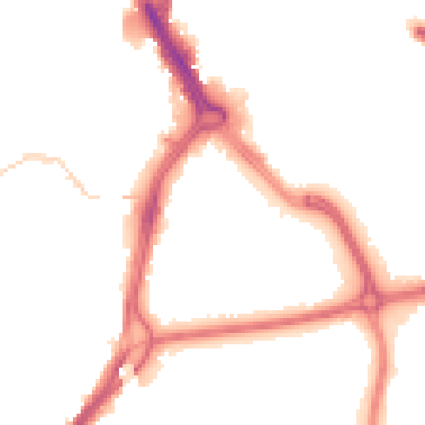 Night-time road noise heatmap for DN1 3SP