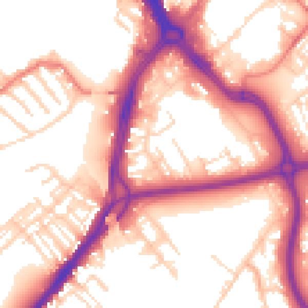 Daytime road noise heatmap for DN1 3SQ