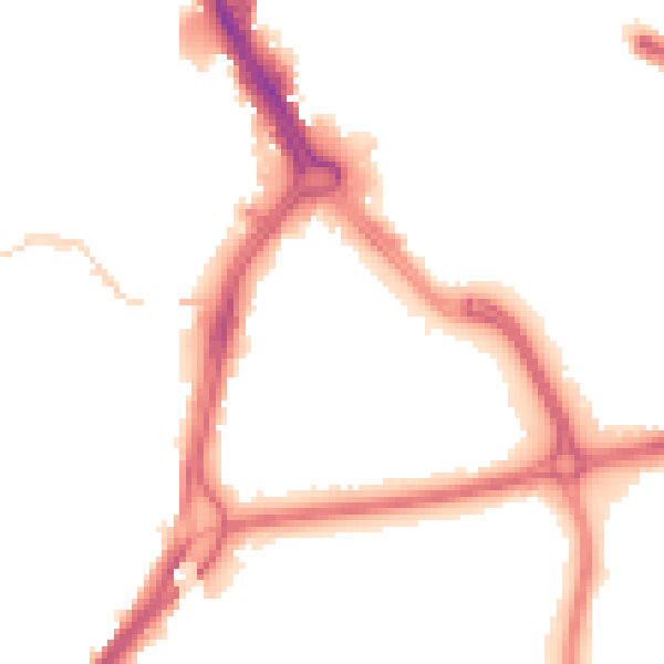 Night-time road noise heatmap for DN1 3SR