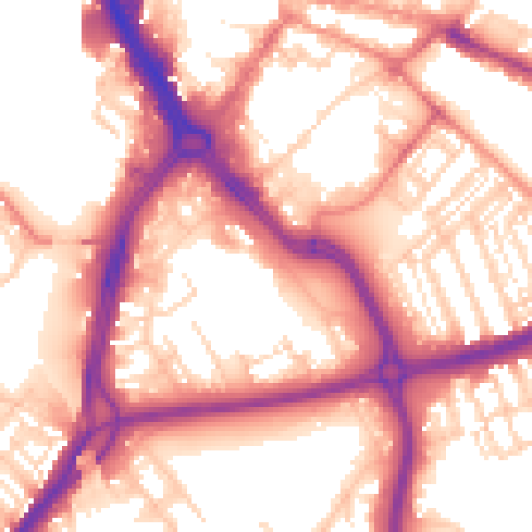 Daytime road noise heatmap for DN1 3SS