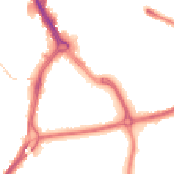 Night-time road noise heatmap for DN1 3SS