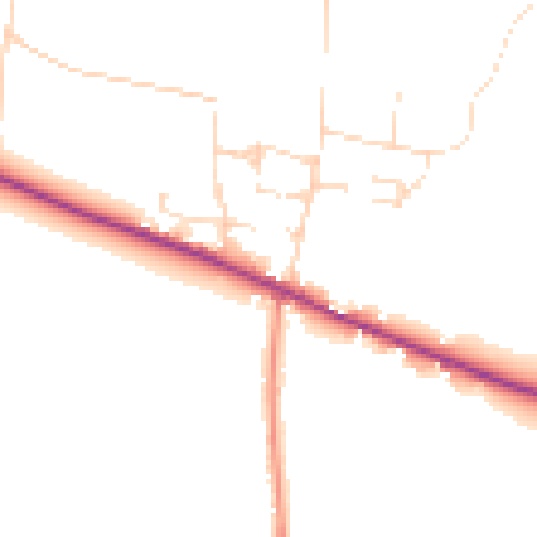 Daytime road noise heatmap for DN10 5AL