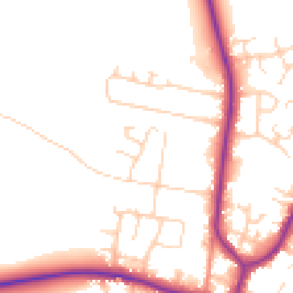 Daytime road noise heatmap for DN10 6PP