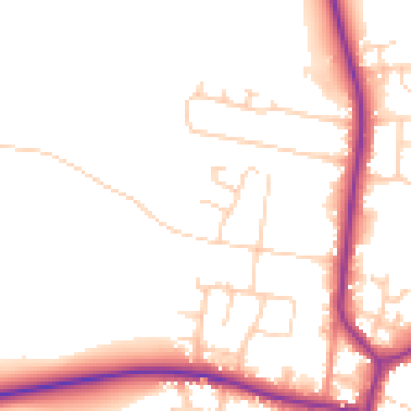 Daytime road noise heatmap for DN10 6PR