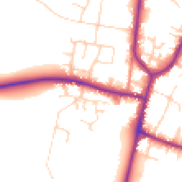 Daytime road noise heatmap for DN10 6RU