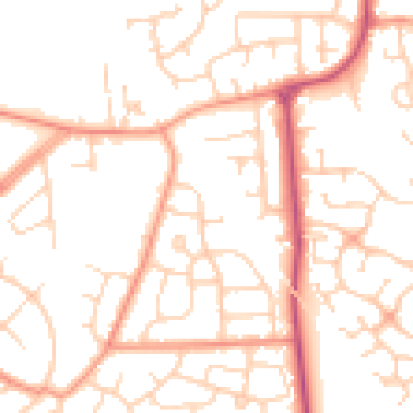 Daytime road noise heatmap for DN11 0AA