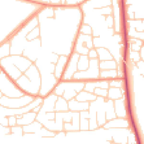 Daytime road noise heatmap for DN11 0AG