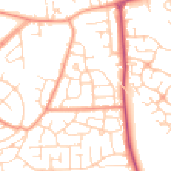 Daytime road noise heatmap for DN11 0AJ
