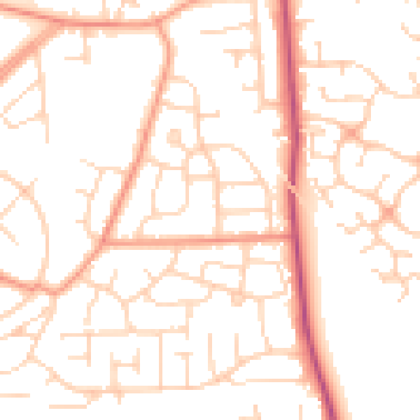 Daytime road noise heatmap for DN11 0AL