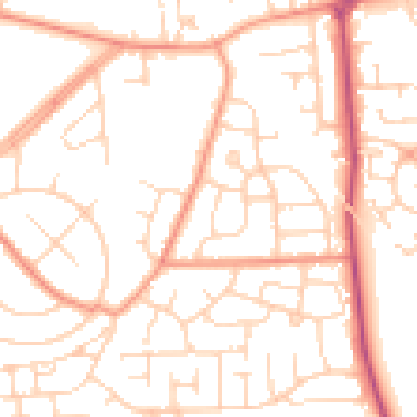 Daytime road noise heatmap for DN11 0AQ
