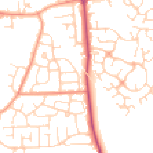 Daytime road noise heatmap for DN11 0AS