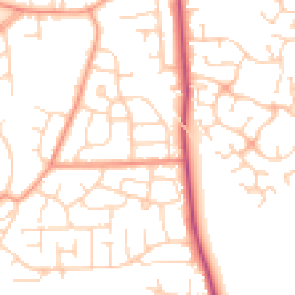 Daytime road noise heatmap for DN11 0AT