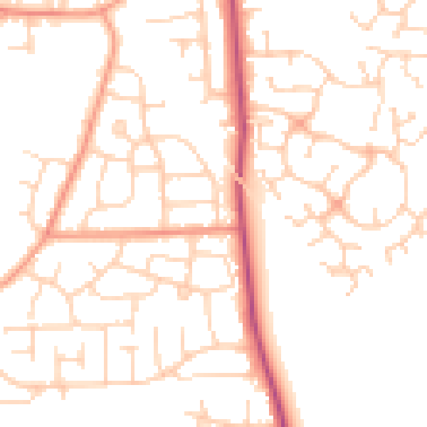 Daytime road noise heatmap for DN11 0AU