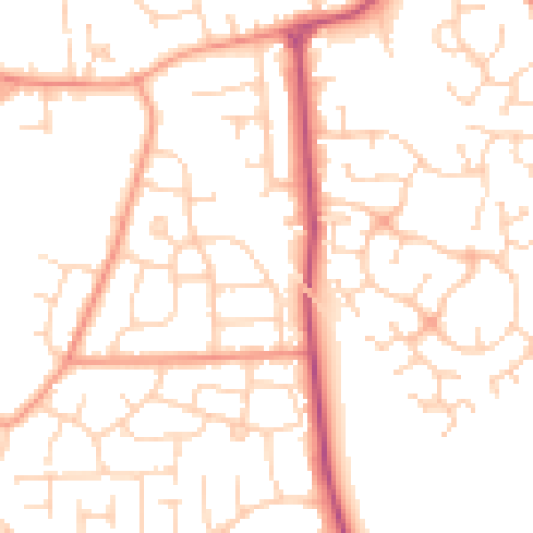 Daytime road noise heatmap for DN11 0AW