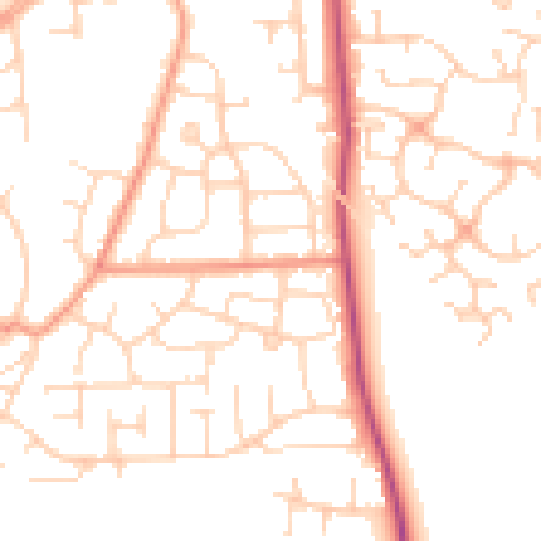 Daytime road noise heatmap for DN11 0AY