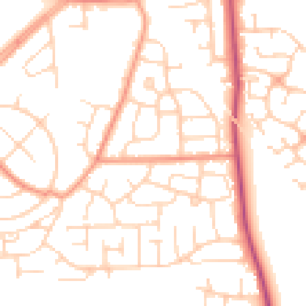 Daytime road noise heatmap for DN11 0AZ