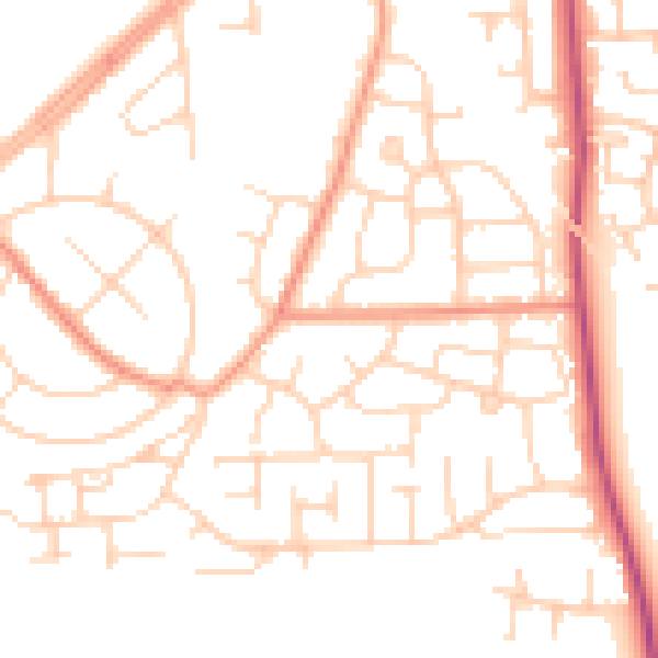 Daytime road noise heatmap for DN11 0BA