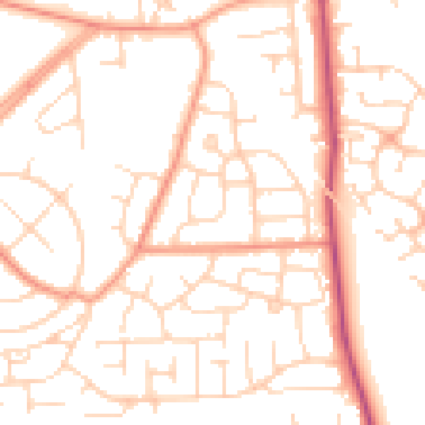 Daytime road noise heatmap for DN11 0BB