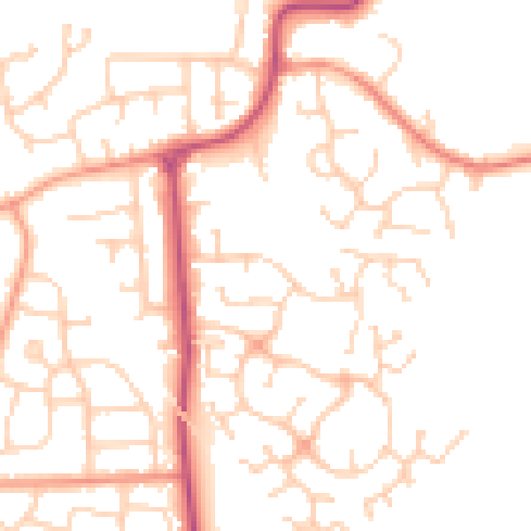 Daytime road noise heatmap for DN11 0BH