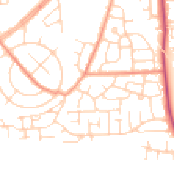 Daytime road noise heatmap for DN11 0BL