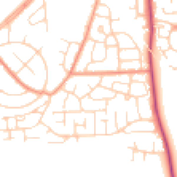 Daytime road noise heatmap for DN11 0BP