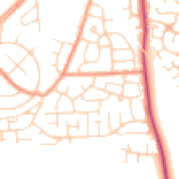 Daytime road noise heatmap for DN11 0BS